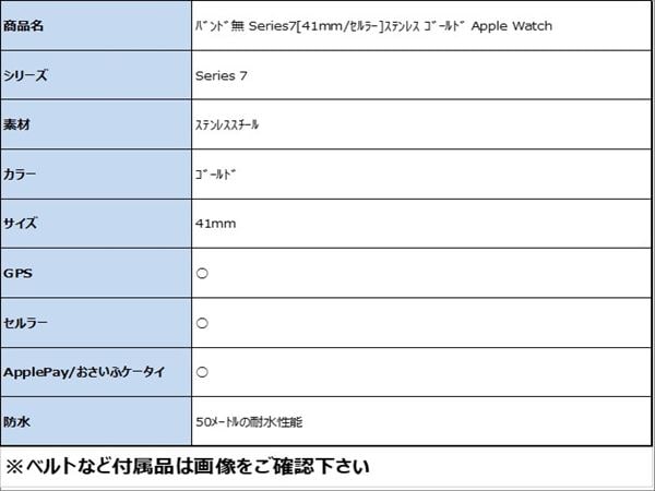 �y���Áz�y���S�ۏ؁z �o���h�� Series7[41mm/�Z�����[]�X�e�����X �S�[���h Apple Watch
