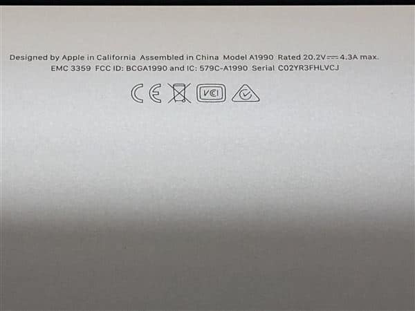 �y���Áz�y���S�ۏ؁z MacBookPro 2019�N MV932J/A