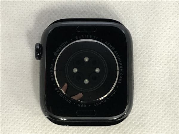 �y���Áz�y���S�ۏ؁z Series11[46mm/�Z�����[]�A���~ �W�F�b�g�u���b�N Apple Watch