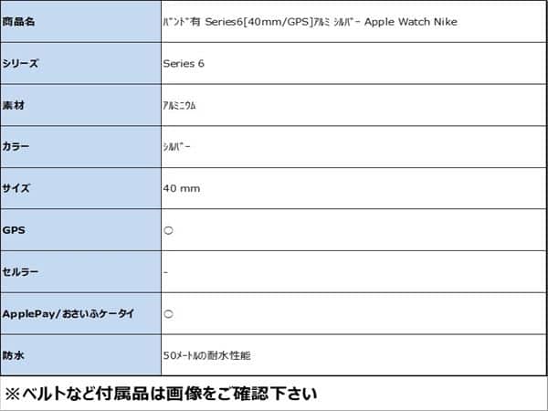 �y���Áz�y���S�ۏ؁z Series6[40mm/GPS]�A���~ �V���o�[ Apple Watch Nike