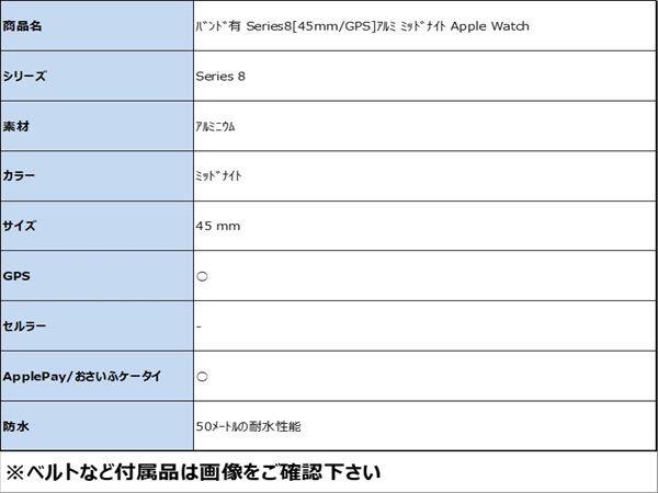 �y���Áz�y���S�ۏ؁z Series8[45mm/GPS]�A���~ �~�b�h�i�C�g Apple Watch