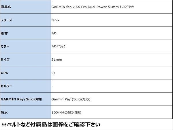 �y���Áz�y���S�ۏ؁z GARMIN fenix 6X Pro Dual Power 51mm �`�^���u���b�N