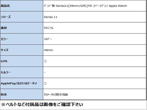 �y���Áz�y���S�ۏ؁z �o���h�� Series11[46mm/GPS]�A���~ �X�y�[�X�O���C Apple Watch
