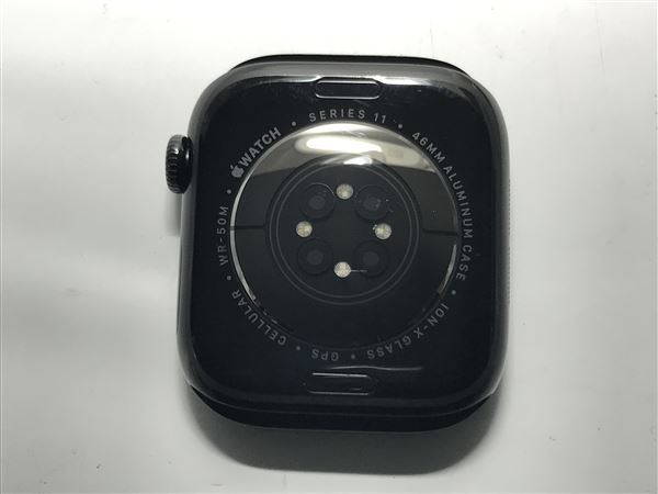�y���Áz�y���S�ۏ؁z Series11[46mm/�Z�����[]�A���~ �W�F�b�g�u���b�N Apple Watch