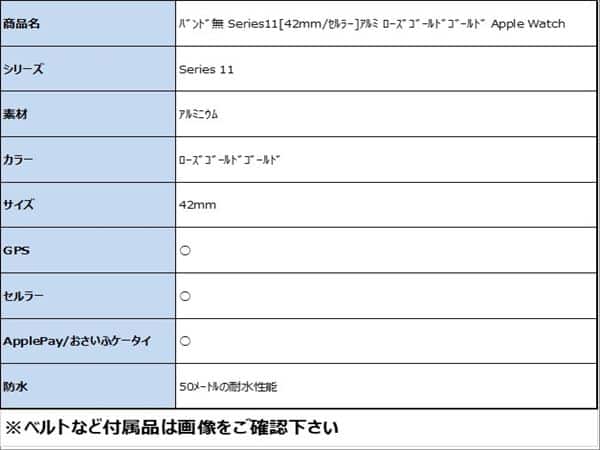 �y���Áz�y���S�ۏ؁z �o���h�� Series11[42mm/�Z�����[]�A���~ ���[�Y�S�[���h Apple Watch