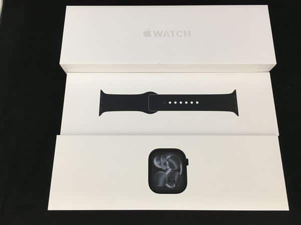 �y���Áz�y���S�ۏ؁z Series11[46mm/�Z�����[]�A���~ �W�F�b�g�u���b�N Apple Watch