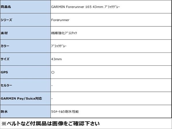 �y���Áz�y���S�ۏ؁z GARMIN Forerunner 165 43mm �u���b�N�O���[