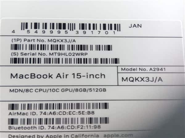 �y���Áz�y���S�ۏ؁z MacBookAir 2023�N MQKX3J/A